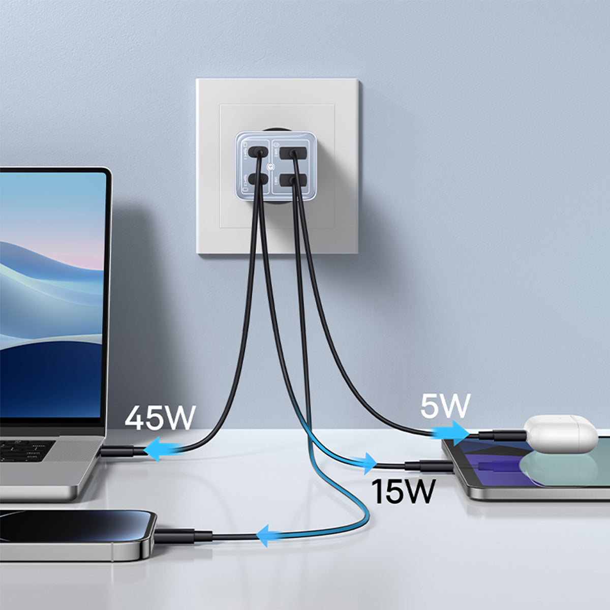 Baseus GaN6 Pro 4 Ports Fast Charger 65W