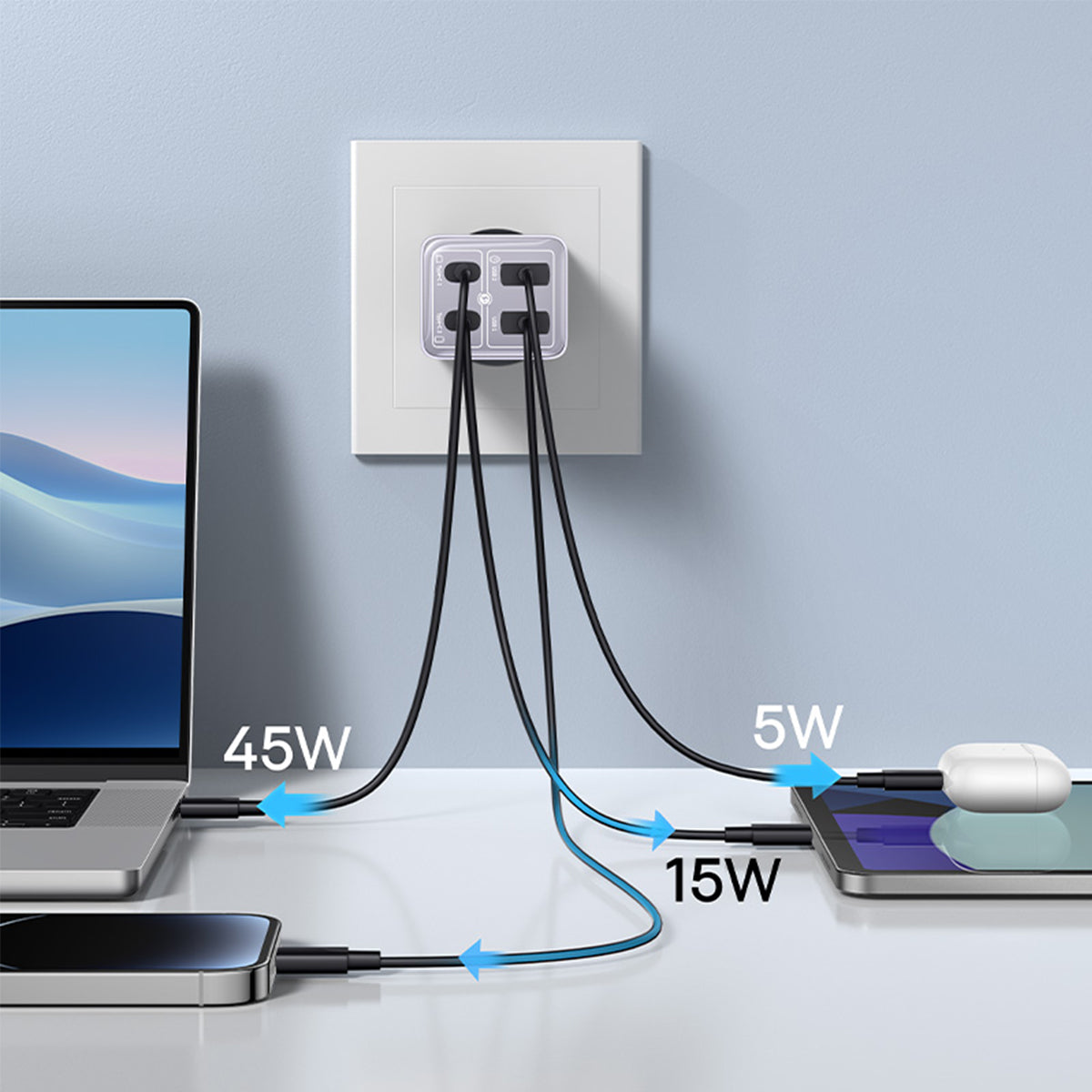 Baseus GaN6 Pro 4 Ports Fast Charger 65W