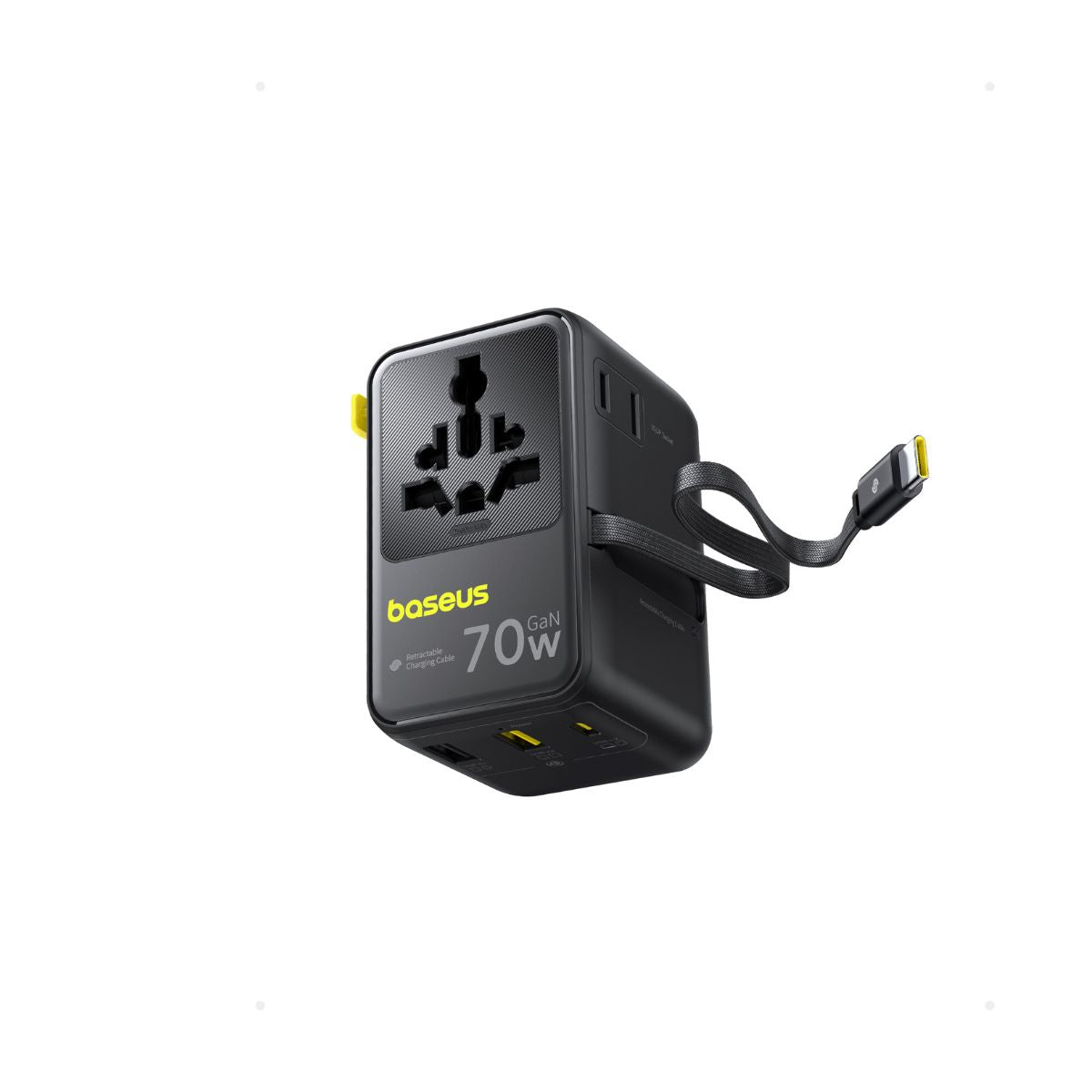 Baseus EnerCore CG11 Universal Travel Adapter with Retractable Cable 2AC+2U+2C 70W