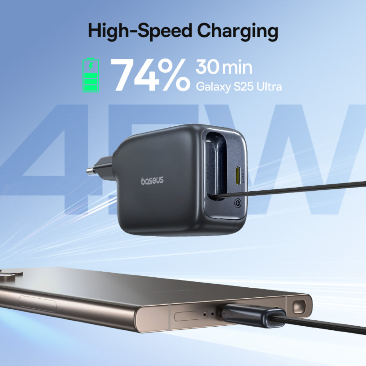 Baseus EnerCore CJ11 Fast Charger with Retractable Cable 2C 45W