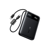 Baseus EnerFill FC11 Power Bank with Dual Built-in USB-C Cables 10000mAh 45W Black