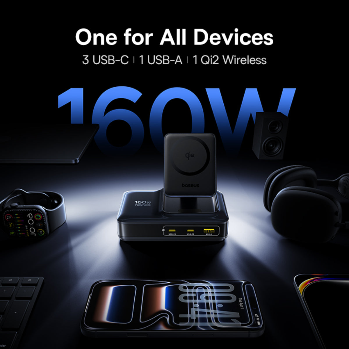 Baseus Nomos NH21 5-in-1 Desktop Charging Station 3C+U 160W