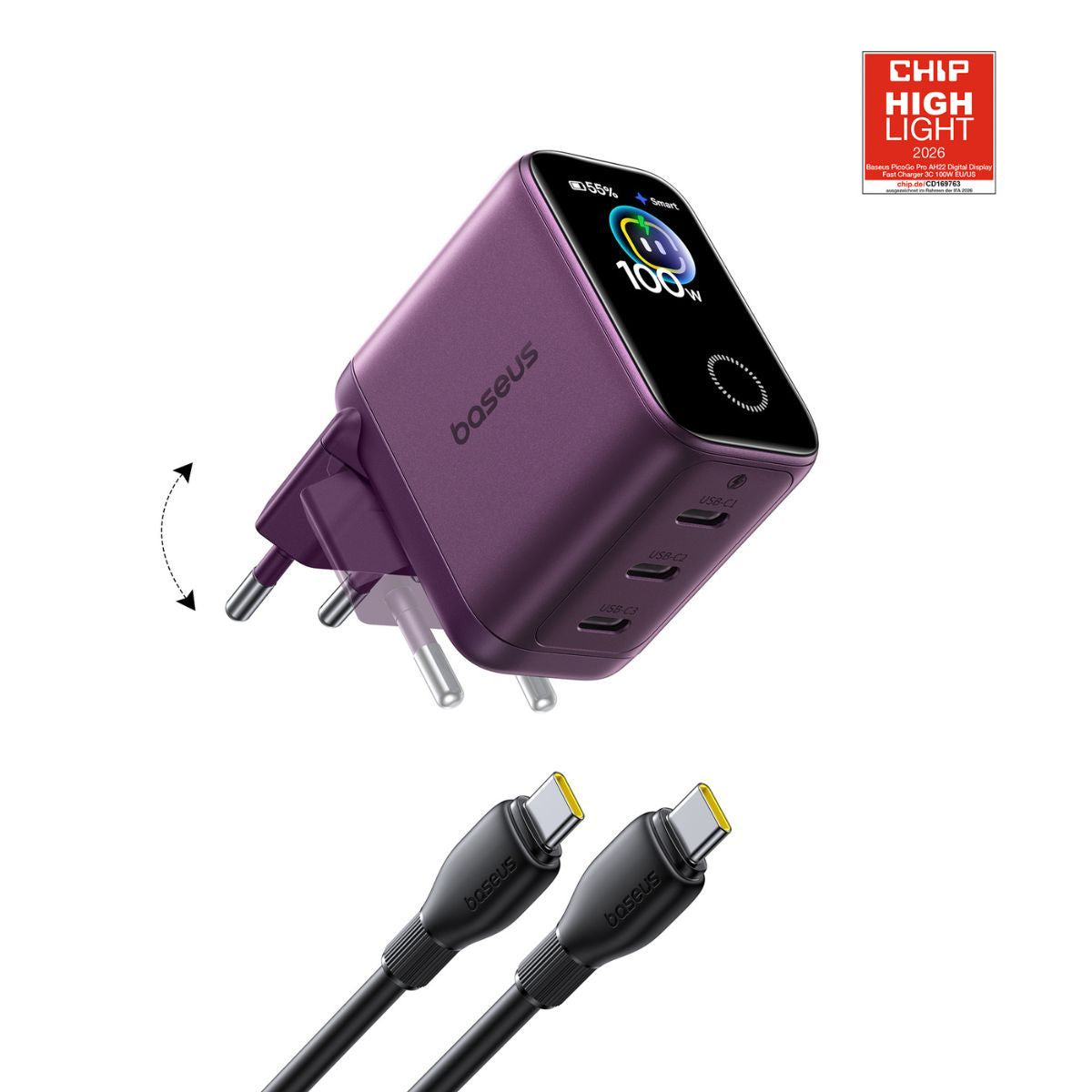 Baseus PicoGo Pro AH22 Digital Display Fast Charger 3C 100W