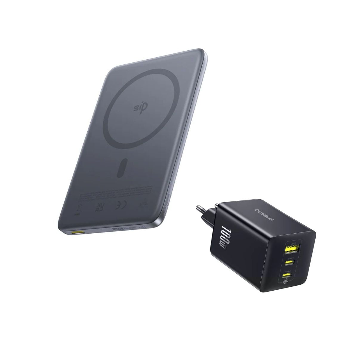 Baseus PicoGo AM41 10000mAh 27W Power Bank + EnerFill FE11 2C+U 100W Charger Bundle