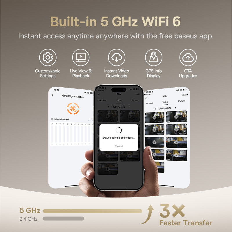 Baseus PrimeTrip VD1 Pro Dash Cam Lithium Battery 4K+1080p