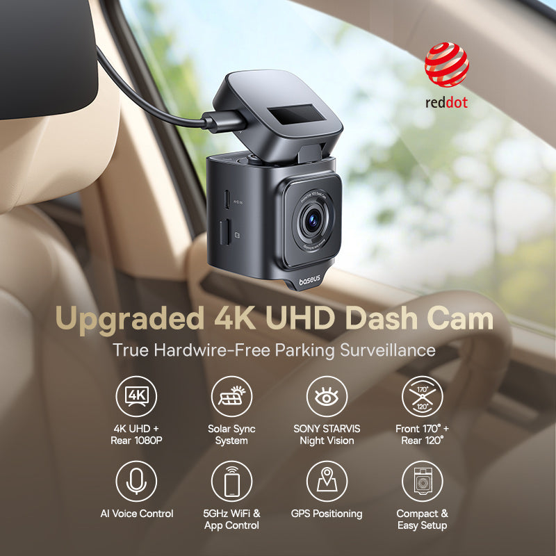 Baseus PrimeTrip VD1 Pro Dash Cam Lithium Battery 4K+1080p
