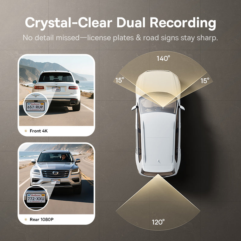 Baseus PrimeTrip VD1 Pro Dash Cam Lithium Battery 4K+1080p